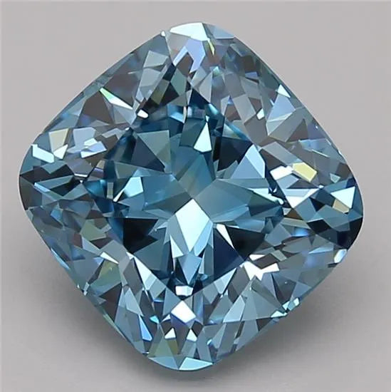 3.55ct Cushion modified Lab Grown Diamond (Colour Fancy Vivid Blue, Clarity VS1, Cut VG, IGI Certified)
