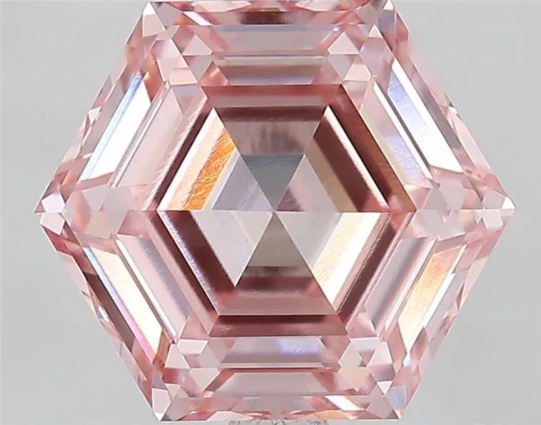3.76ct Hexagonal Lab Grown Diamond (Colour Fancy Intense Pink, Clarity VVS2, IGI Certified)