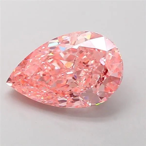 3.00ct Pear Lab Grown Diamond (Colour Fancy Vivid Pink, Clarity VS2, IGI Certified) - Jewelry by Cleo
