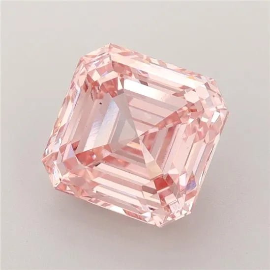 3.00ct Square emerald Lab Grown Diamond (Colour Fancy Intense Pink, Clarity VS1, IGI Certified) - Jewelry by Cleo