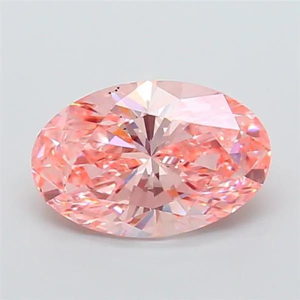 3.01ct Oval Lab Grown Diamond (Colour Fancy Vivid Pink, Clarity VS2, IGI Certified) - Jewelry by Cleo