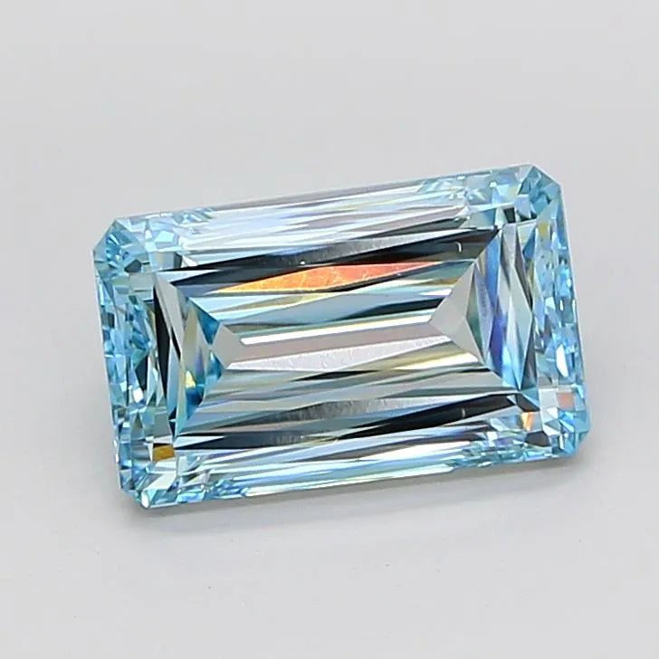 3.01ct Radiant Lab Grown Diamond (Colour Fancy Intense Blue, Clarity VS1, IGI Certified) - Jewelry by Cleo