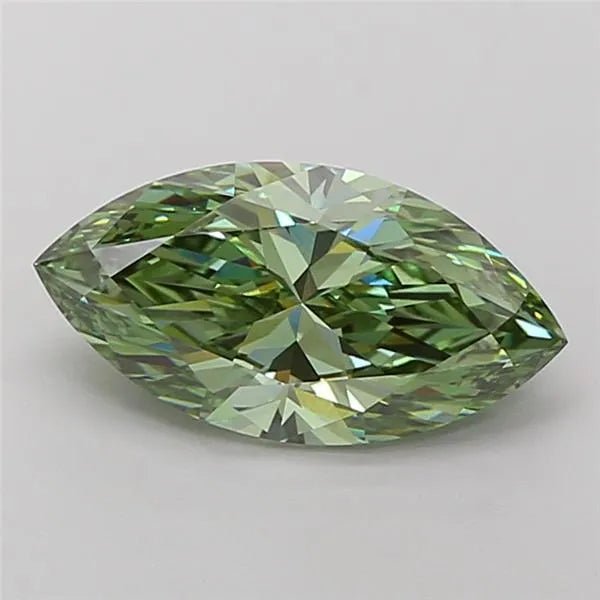 3.02ct Marquise Lab Grown Diamond (Colour Fancy Vivid Green, Clarity VVS2, IGI Certified) - Jewelry by Cleo