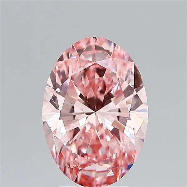 3.02ct Oval Lab Grown Diamond (Colour Fancy Vivid Pink, Clarity VS2, IGI Certified) - Jewelry by Cleo