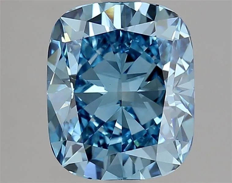 3.03ct Cushion modified Lab Grown Diamond (Colour Fancy Vivid Blue, Clarity VVS2, IGI Certified) - Jewelry by Cleo