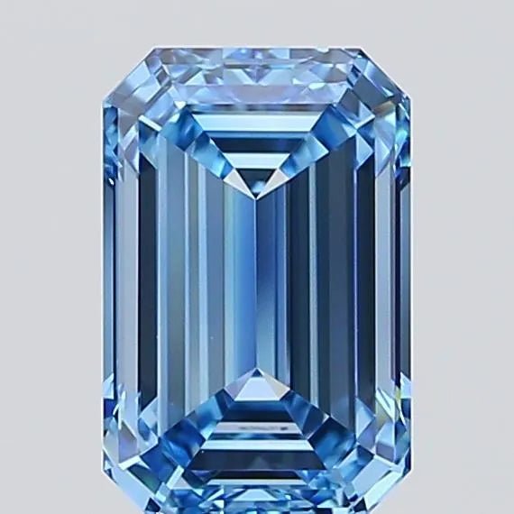 3.03ct Emerald Lab Grown Diamond (Colour Fancy Vivid Blue, Clarity VVS2, IGI Certified) - Jewelry by Cleo