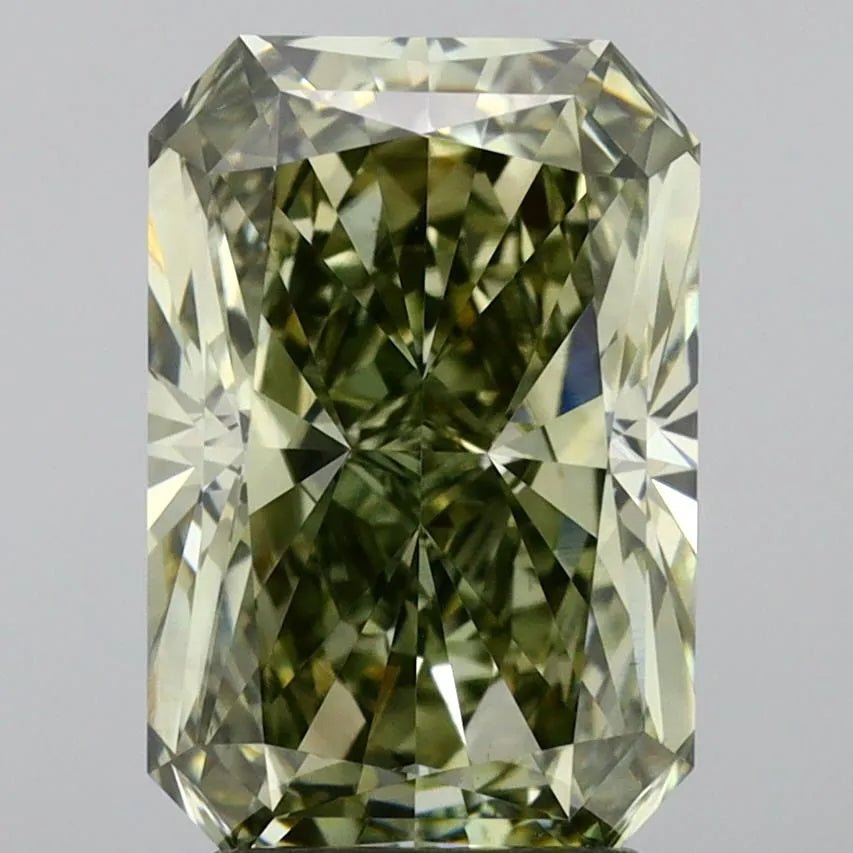 3.03ct Radiant Lab Grown Diamond (Colour Fancy Green, Clarity VS1, IGI Certified) - Jewelry by Cleo