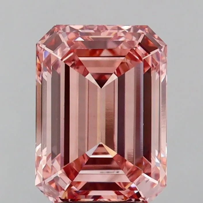 3.04ct Emerald Lab Grown Diamond (Colour Fancy Intense Brown Pink, Clarity VS1, IGI Certified) - Jewelry by Cleo