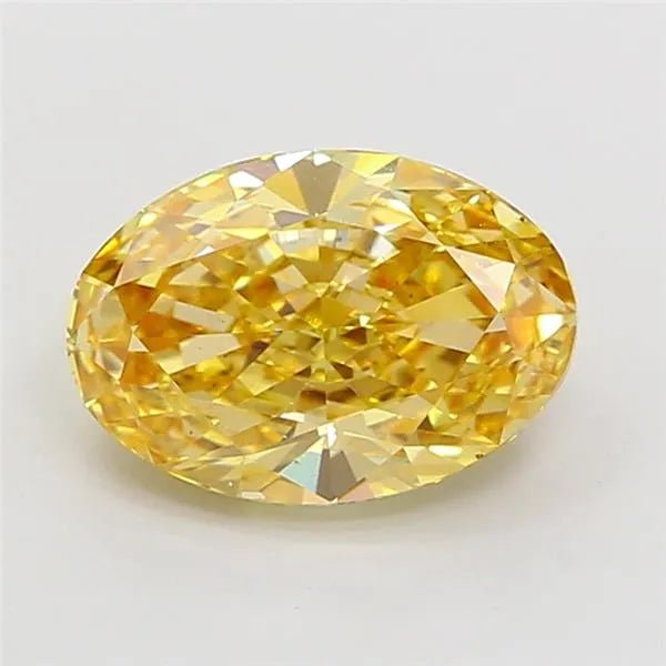 3.08ct Oval Lab Grown Diamond (Colour Fancy Intense Brownish Yellow, Clarity VS2, IGI Certified) - Jewelry by Cleo