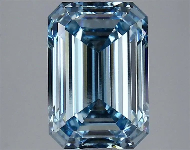 3.13ct Emerald Lab Grown Diamond (Colour Fancy Intense Blue, Clarity VS1, IGI Certified) - Jewelry by Cleo