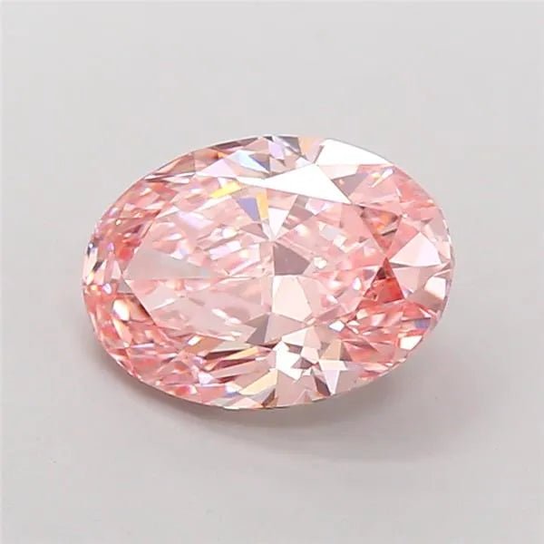 3.26ct Oval Lab Grown Diamond (Colour Fancy Vivid Pink, Clarity VS1, IGI Certified) - Jewelry by Cleo