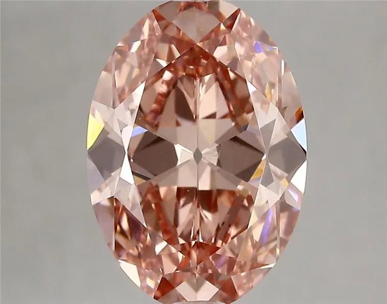 3.45ct Oval Lab Grown Diamond (Colour Fancy Vivid Pink, Clarity VVS2, IGI Certified) - Jewelry by Cleo