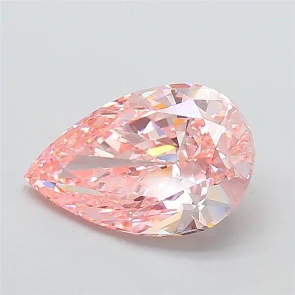 3.50ct Pear Lab Grown Diamond (Colour Fancy Intense Pink, Clarity VS1, IGI Certified) - Jewelry by Cleo