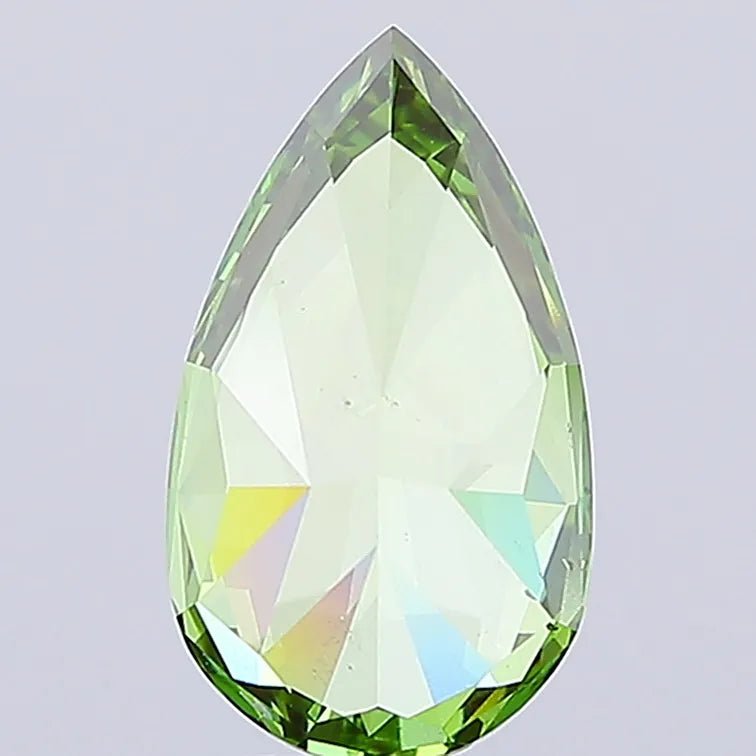 3.50ct Pear Lab Grown Diamond (Colour Fancy Vivid Green, Clarity VS2, IGI Certified) - Jewelry by Cleo