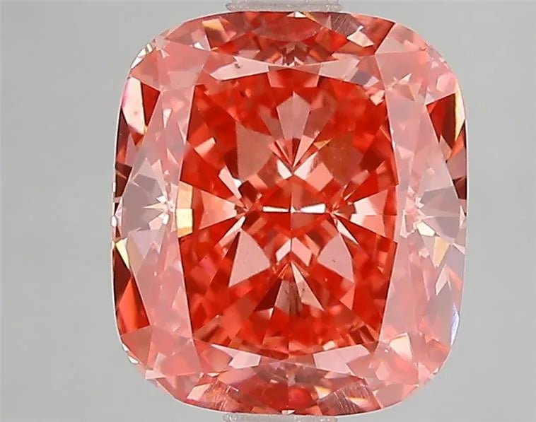 3.51ct Cushion modified Lab Grown Diamond (Colour Fancy Vivid Pink, Clarity VS2, IGI Certified) - Jewelry by Cleo
