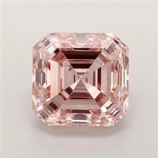 3.54ct Square emerald Lab Grown Diamond (Colour Fancy Intense Pink, Clarity VS1, IGI Certified) - Jewelry by Cleo