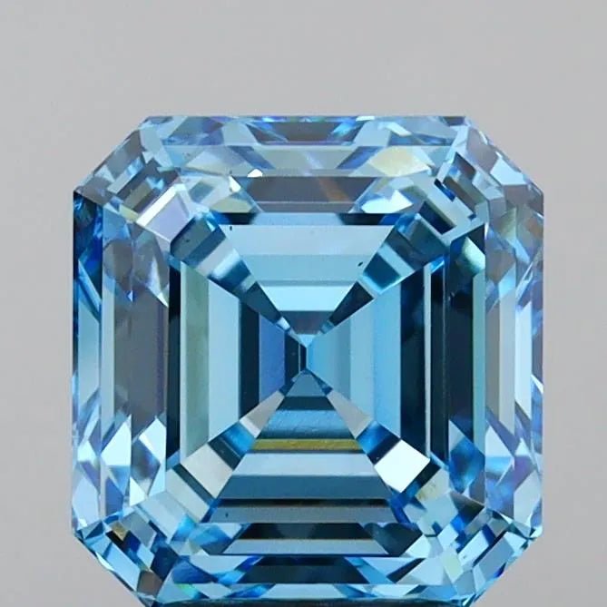 3.55ct Emerald Lab Grown Diamond (Colour Fancy Vivid Blue, Clarity VS1, IGI Certified) - Jewelry by Cleo