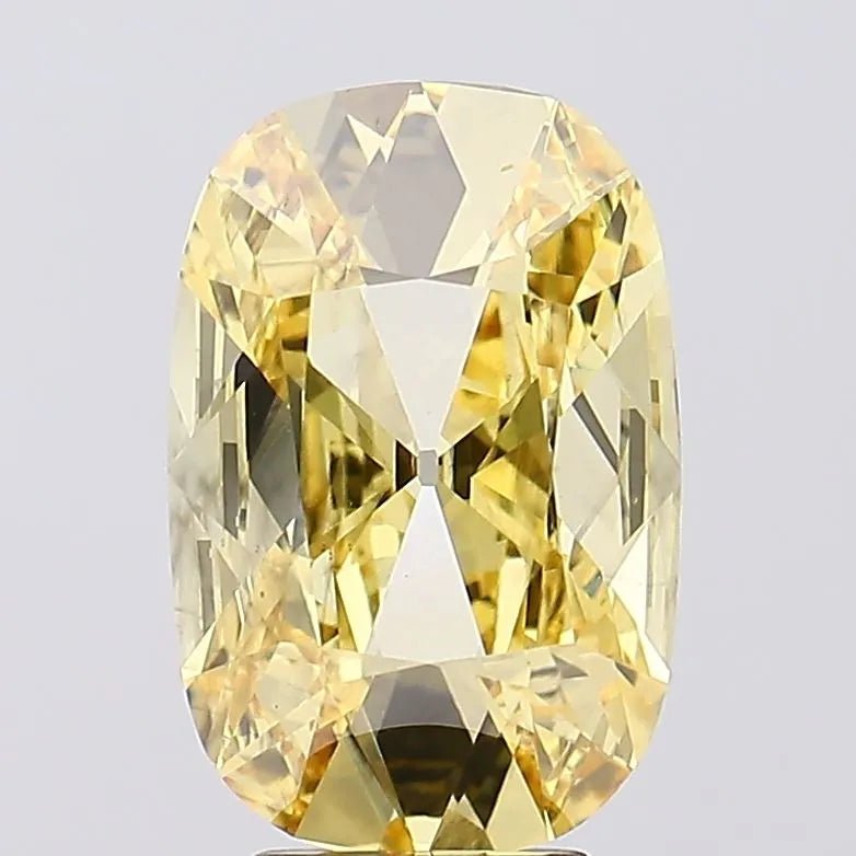 3.65ct Cushion modified Lab Grown Diamond (Colour Fancy Intense Yellow, Clarity VS2, IGI Certified) - Jewelry by Cleo