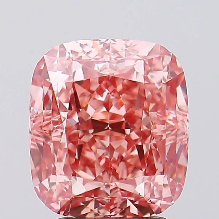 3.80ct Cushion modified Lab Grown Diamond (Colour Fancy Vivid Pink, Clarity VS2, Cut GD, IGI Certified) - Jewelry by Cleo