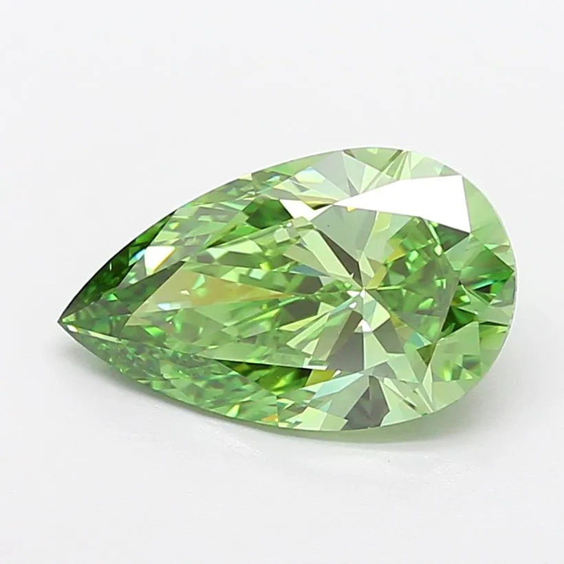 4.00ct Pear Lab Grown Diamond (Colour Fancy Vivid Green, Clarity VVS2, IGI Certified)