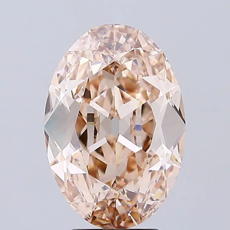4.02ct Oval Lab Grown Diamond (Colour Fancy Light Brown, Clarity VS1, IGI Certified)