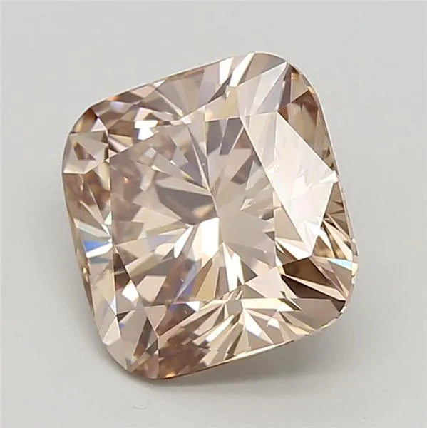 4.08ct Cushion modified Lab Grown Diamond (Colour Fancy Light Brown, Clarity VS1, IGI Certified)