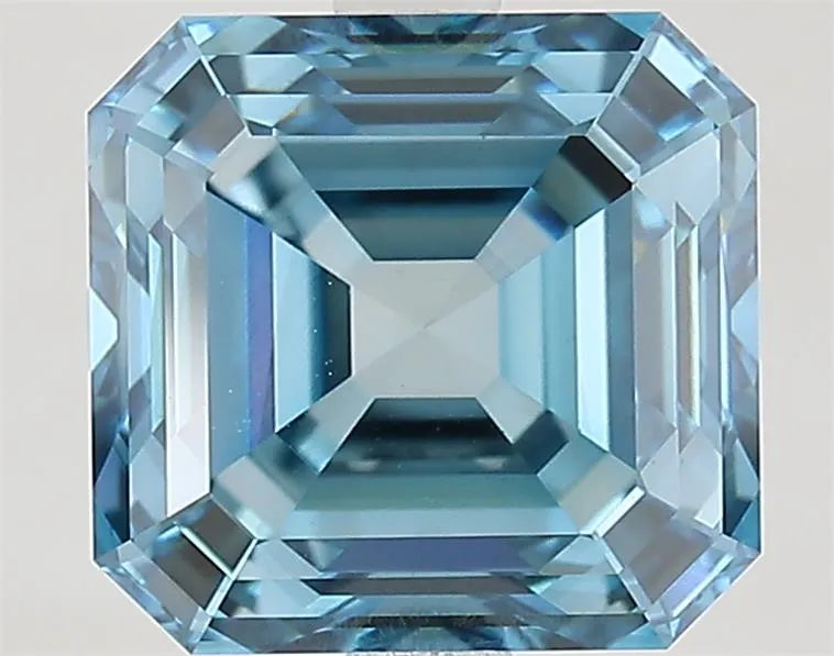 4.09ct Asscher Lab Grown Diamond (Colour Fancy Vivid Blue, Clarity VS2, IGI Certified)