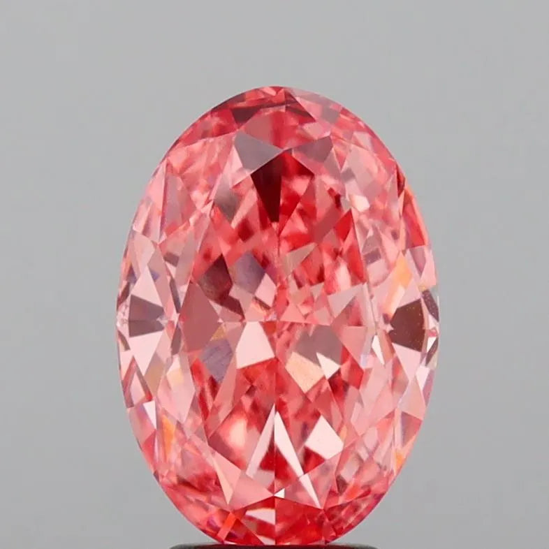 4.24ct Oval Lab Grown Diamond (Colour Fancy Vivid Pink, Clarity VVS2, IGI Certified)