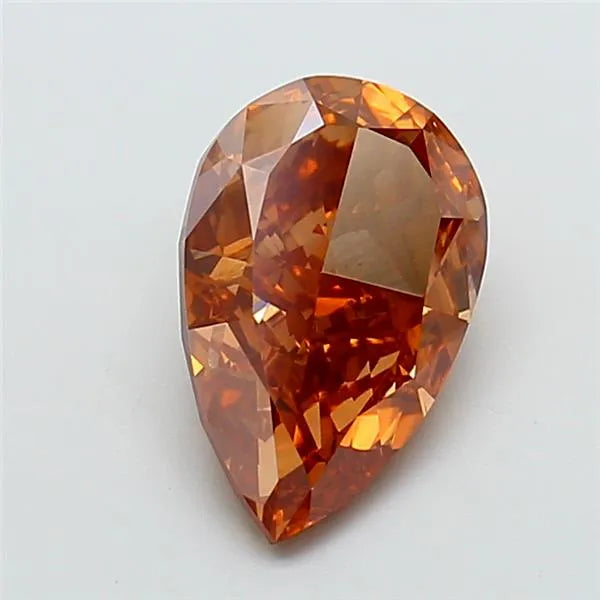 4.33ct Pear Lab Grown Diamond (Colour Fancy Intense Orangey Brown, Clarity VS1, IGI Certified)