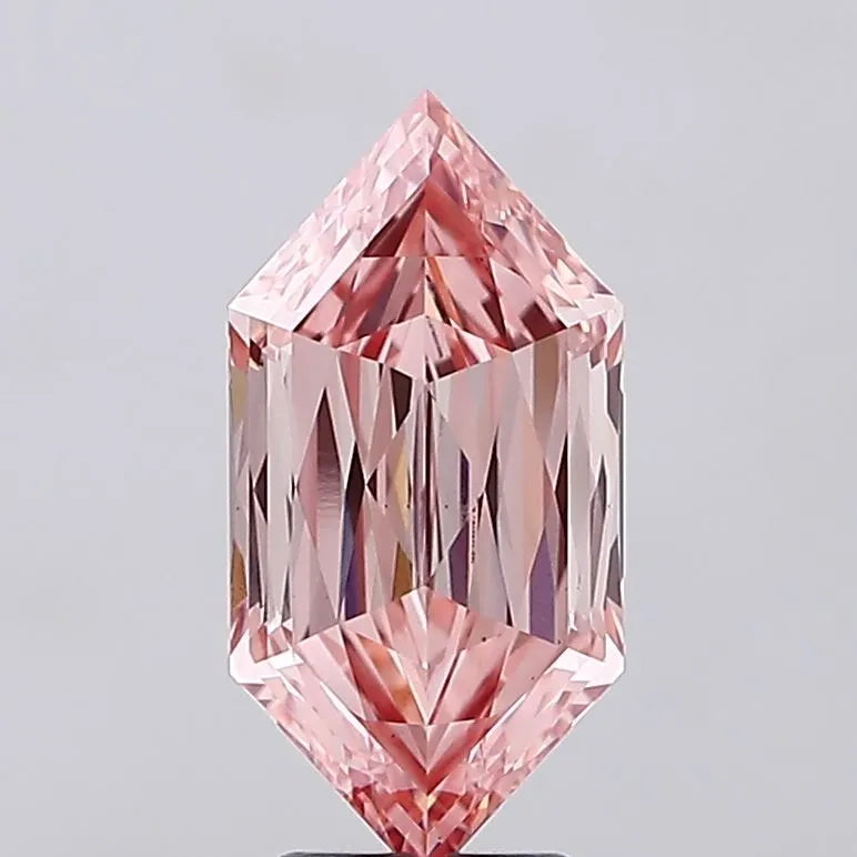 4.55ct Hexagonal Lab Grown Diamond (Colour Fancy Vivid Pink, Clarity VS1, IGI Certified)