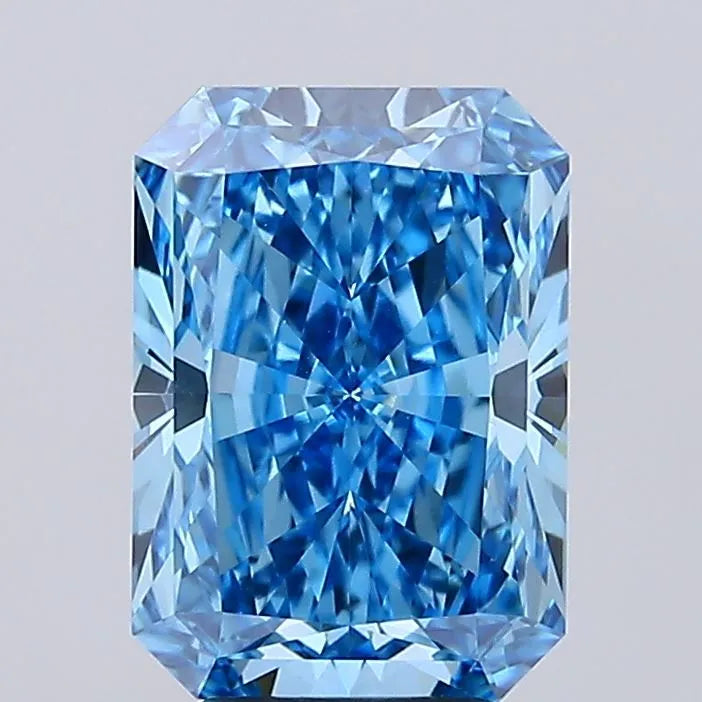 4.56ct Radiant Lab Grown Diamond (Colour Fancy Vivid Blue, Clarity VVS2, IGI Certified)