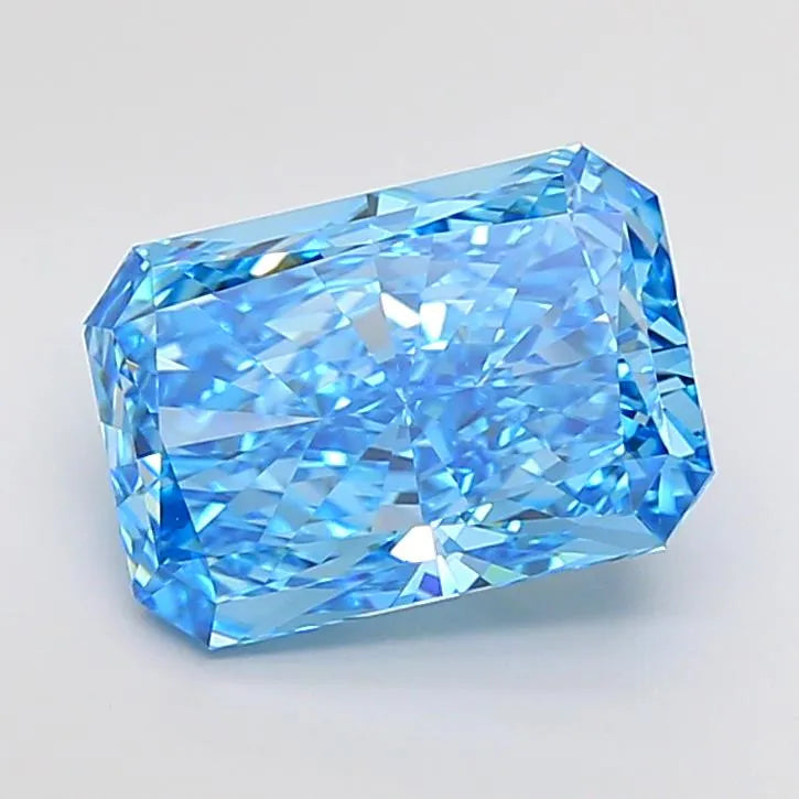 4.57ct Radiant Lab Grown Diamond (Colour Fancy Vivid Blue, Clarity VVS2, IGI Certified)