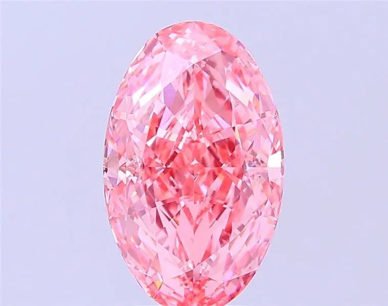 4.02ct Oval Lab Grown Diamond (Colour Fancy Vivid Pink, Clarity VS1, IGI Certified) - Jewelry by Cleo
