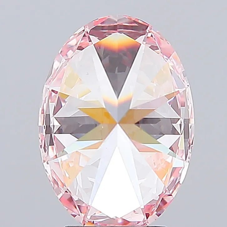 4.02ct Oval Lab Grown Diamond (Colour Fancy Vivid Pink, Clarity VVS2, IGI Certified) - Jewelry by Cleo