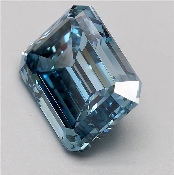 4.04ct Emerald Lab Grown Diamond (Colour Fancy Deep Blue, Clarity VS2, IGI Certified) - Jewelry by Cleo