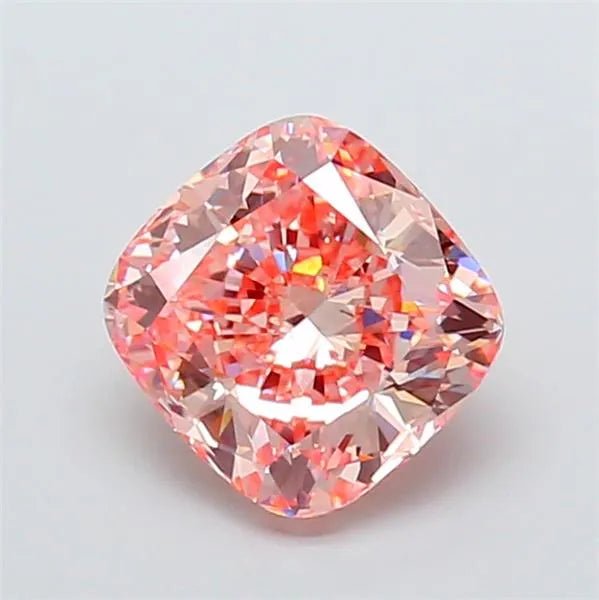 4.05ct Cushion modified Lab Grown Diamond (Colour Fancy Vivid Pink, Clarity VS2, IGI Certified) - Jewelry by Cleo
