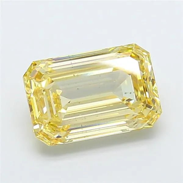 4.05ct Emerald Lab Grown Diamond (Colour Fancy Light Yellow, Clarity SI1, IGI Certified) - Jewelry by Cleo