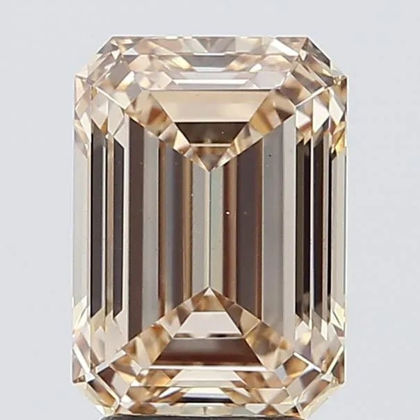 4.06ct Emerald Lab Grown Diamond (Colour Fancy Light Brownish Yellow, Clarity VS1, IGI Certified) - Jewelry by Cleo