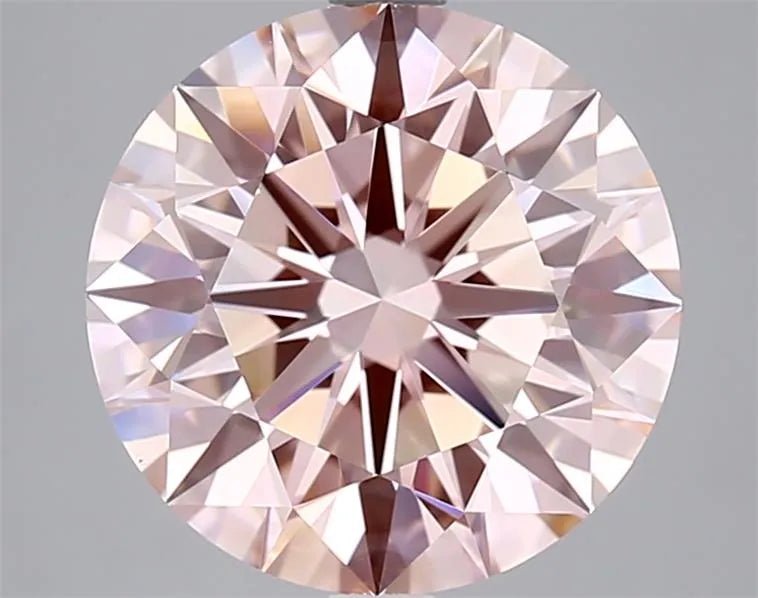 4.09ct Round Lab Grown Diamond (Colour Fancy Intense Pink, Clarity VS1, Cut ID, IGI Certified) - Jewelry by Cleo