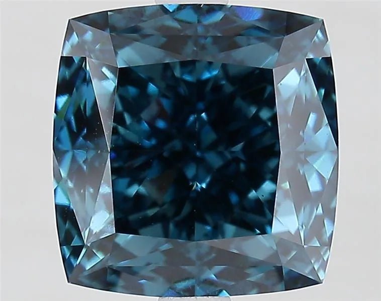 4.11ct Cushion modified Lab Grown Diamond (Colour Fancy Vivid Blue, Clarity VS1, IGI Certified) - Jewelry by Cleo