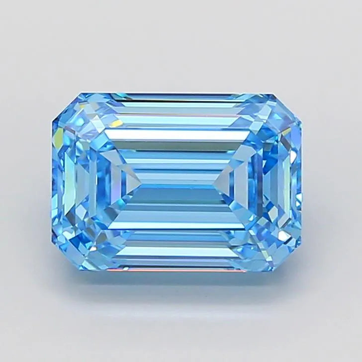 5.02ct Emerald Lab Grown Diamond (Colour Fancy Vivid Blue, Clarity VS1, IGI Certified)