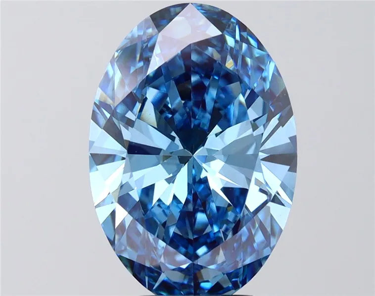 5.02ct Oval Lab Grown Diamond (Colour Fancy Vivid Blue, Clarity VS1, IGI Certified)