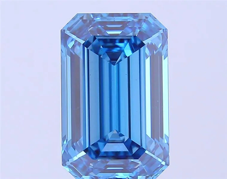 5.03ct Emerald Lab Grown Diamond (Colour Fancy Vivid Blue, Clarity VS1, IGI Certified)