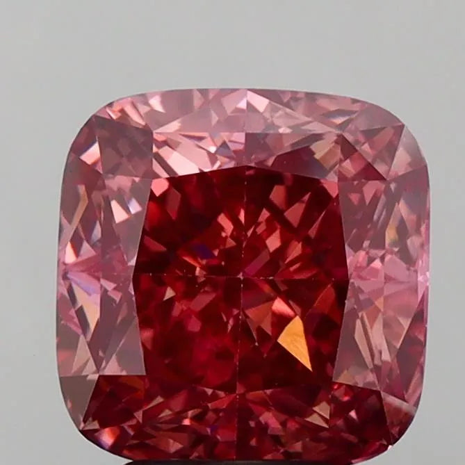 5.05ct Cushion modified Lab Grown Diamond (Colour Fancy Vivid Brownish Pink, Clarity VS1, IGI Certified)