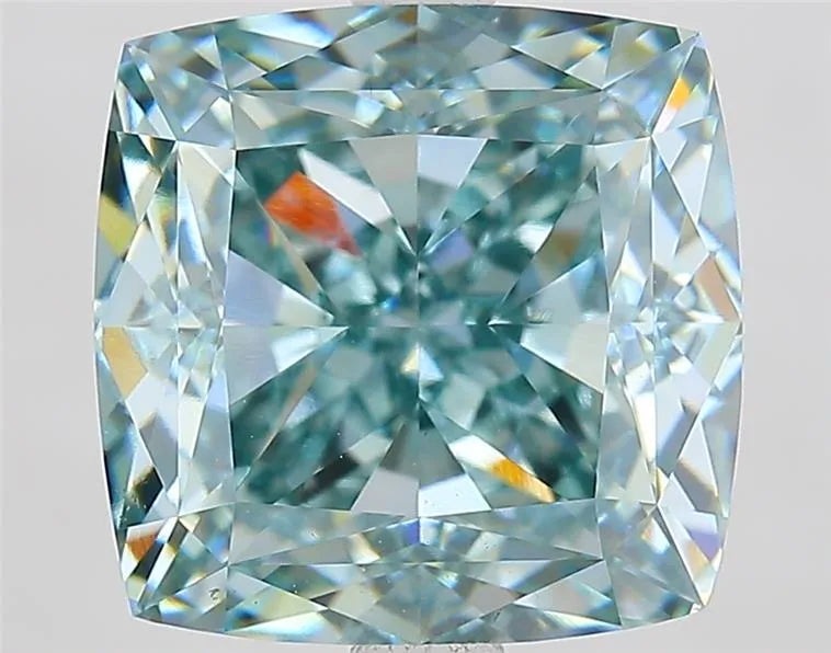 5.06ct Cushion modified Lab Grown Diamond (Colour Fancy Green, Clarity VS1, IGI Certified)