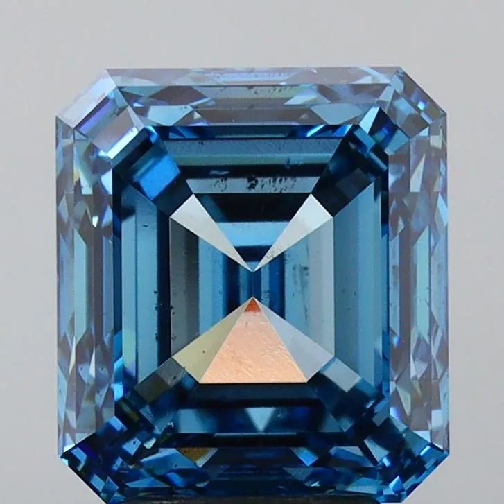 5.03ct Emerald Lab Grown Diamond (Colour Fancy Vivid Blue, Clarity SI1, IGI Certified) - Jewelry by Cleo
