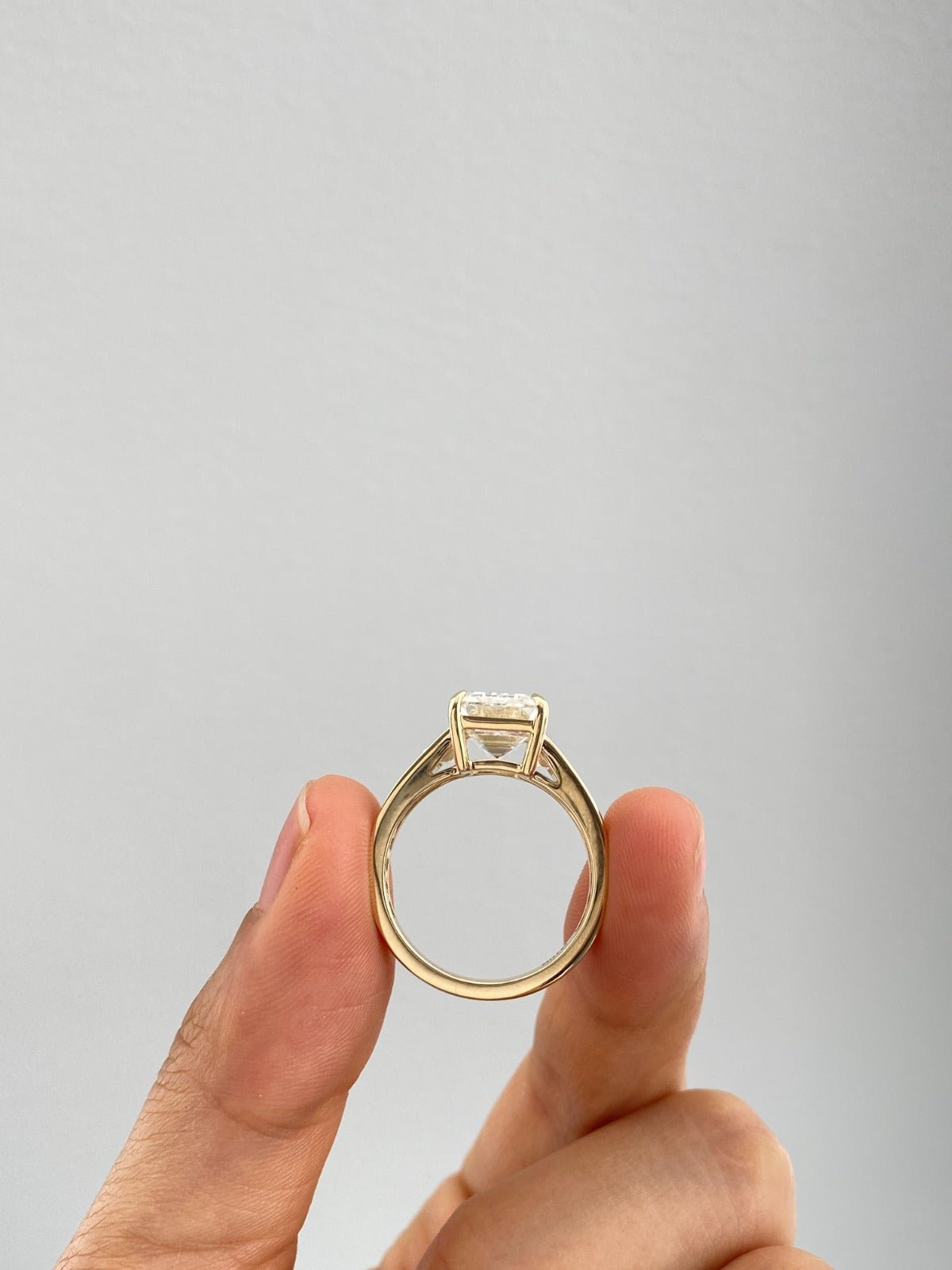 5.5 carat emerald lab - grown diamond engagement ring - Jewelry by Cleo