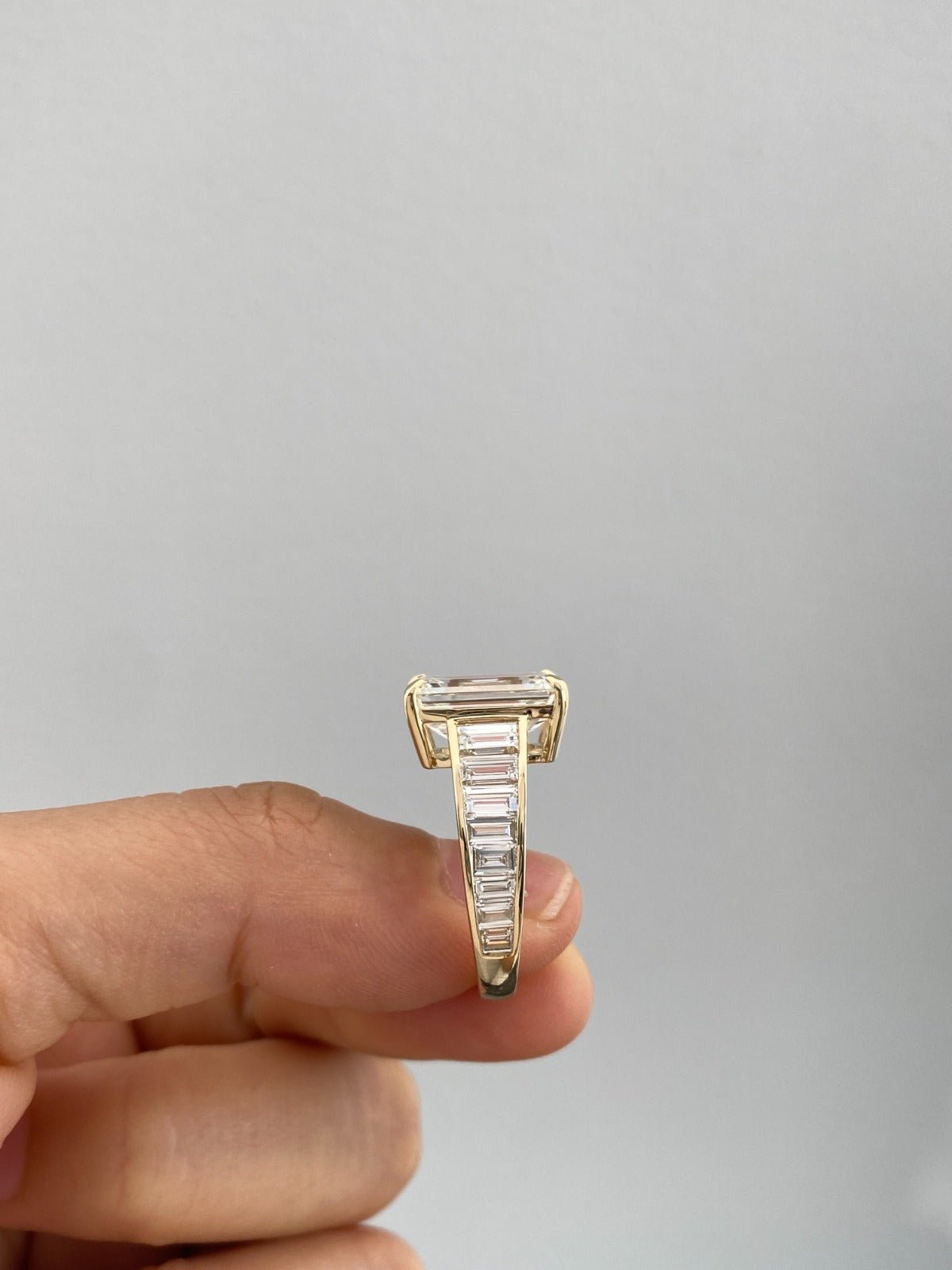 5.5 carat emerald lab - grown diamond engagement ring - Jewelry by Cleo