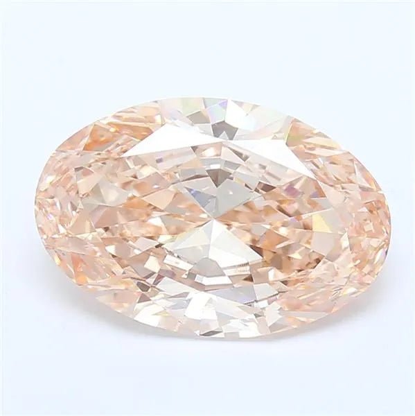 5.71ct Oval Lab Grown Diamond (Colour Fancy Intense Orangey Pink, Clarity VS1, IGI Certified) - Jewelry by Cleo