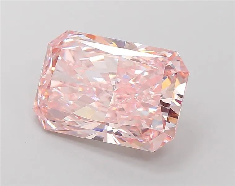 6.09ct Radiant Lab Grown Diamond (Colour Fancy Intense Pink, Clarity VS1, IGI Certified) - Jewelry by Cleo